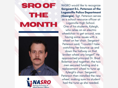 NASRO would like to recognize Sergeant D.L. Peterson of the Loganville Police Department (Georgia) as the SRO of the Month for November.