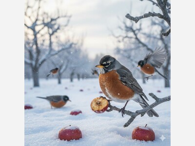 The Early Bird's Happy Hour: Why Winter Robins Trade Worms for Wine