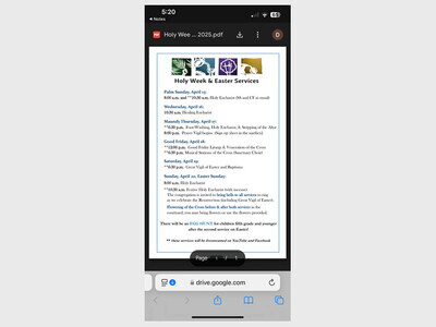 Holy Week and Easter Services